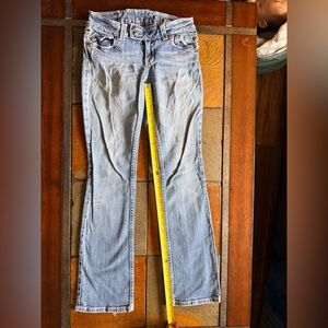 Miss me boot size 28 light washed jeans black hit preloved